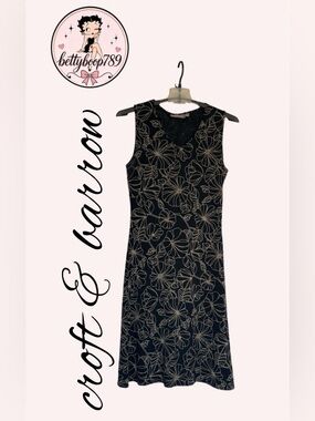croft & barrow Black Floral Midi Dress